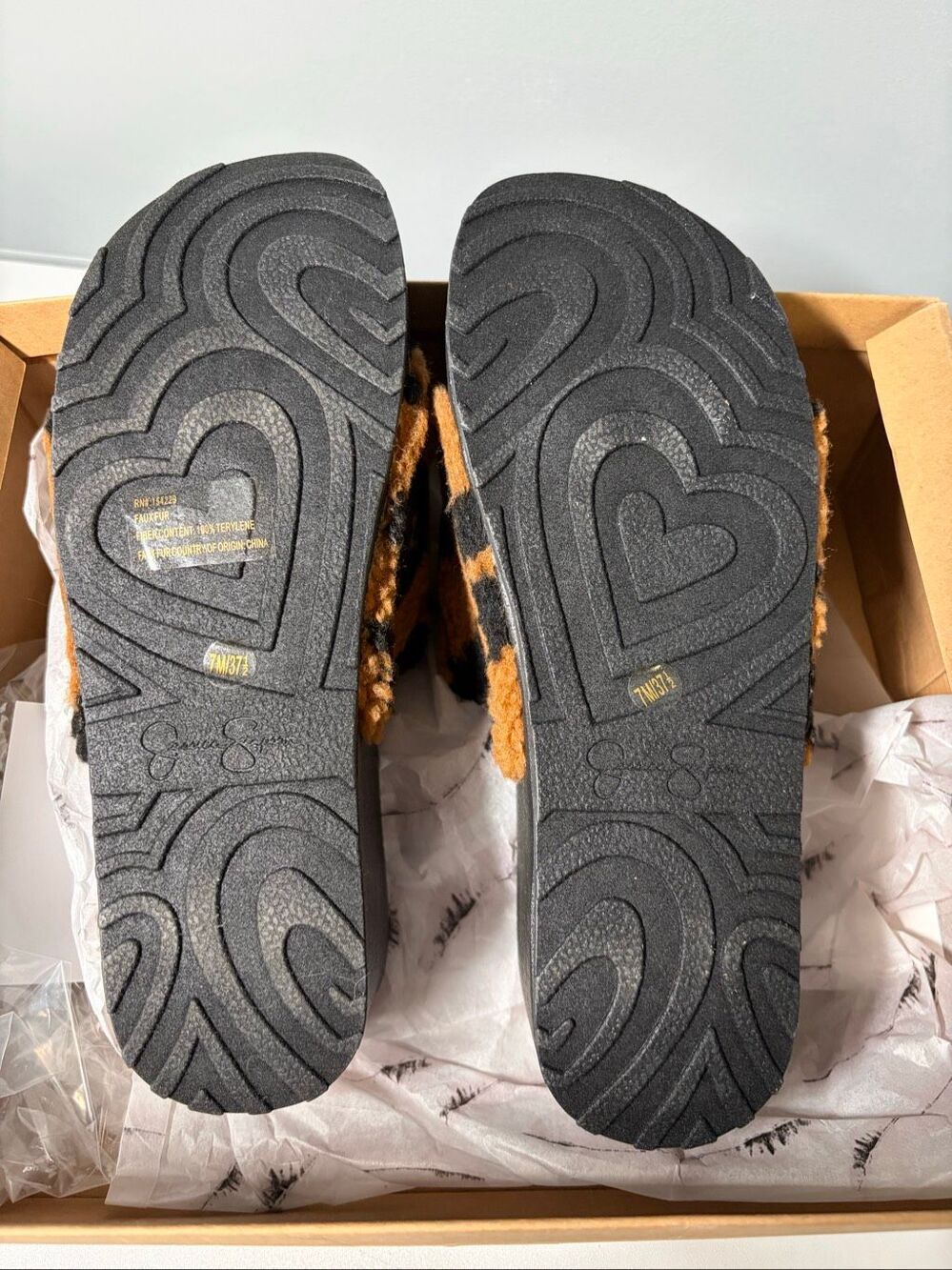 Jessica Simpson Cheetah Failee Shearling Sandals Women’s Size 7M NEW WITH BOX - Picture 7 of 8
